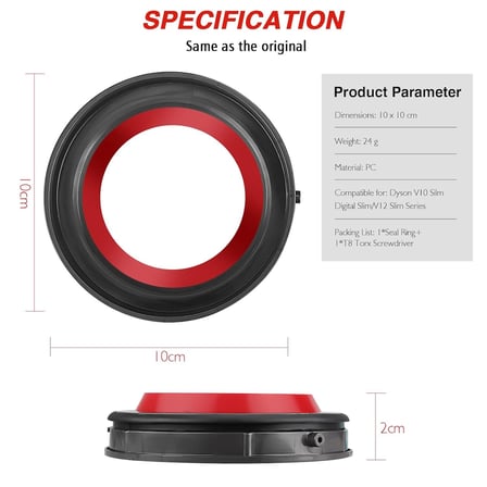Dy son V12 Detect Slim toz haznesi için üst sabit conta halkası V12 Detect Slim SV20 için