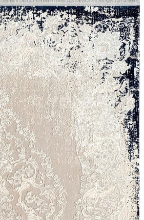Pierre Cardin Pier Zen HG01A Krem Lacivert Viskon Akrilik Yumuşak Leke Tutmaz Silinebilir Halı