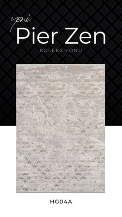 Pierre Cardin Pier Zen HG04A Krem Gri Viskon Akrilik Yumuşak Leke Tutmaz Silinebilir Halı