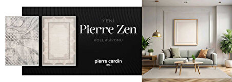 Pierre Cardin Pier Zen HG04A Krem Gri Viskon Akrilik Yumuşak Leke Tutmaz Silinebilir Halı