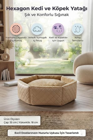 Hexagon Kedi ve Köpek Yatağı
