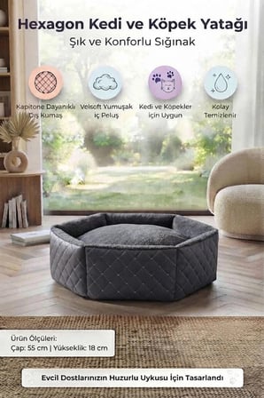 Hexagon Kedi ve Köpek Yatağı