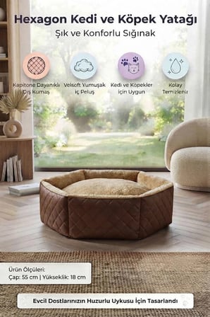 Hexagon Kedi ve Köpek Yatağı