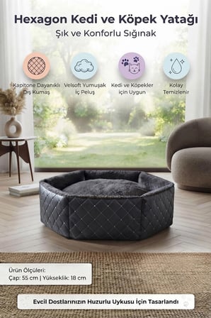 Hexagon Kedi ve Köpek Yatağı