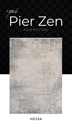 Pierre Cardin Pier Zen HG13A Krem Gri Viskon Akrilik Yumuşak Leke Tutmaz Silinebilir Halı