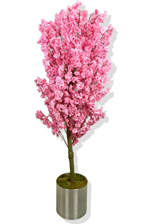 PEMBE LÜX YAPRAK BAHAR DALI YAPAY AĞAÇ 180 CM 30X30METAL SAKSI