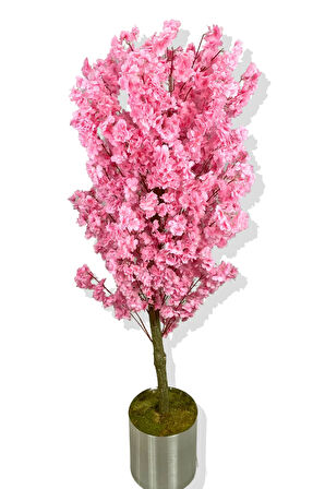 PEMBE LÜX YAPRAK BAHAR DALI YAPAY AĞAÇ 180 CM 30X30METAL SAKSI