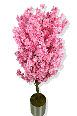 PEMBE LÜX YAPRAK BAHAR DALI YAPAY AĞAÇ 180 CM 30X30METAL SAKSI