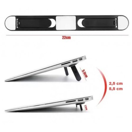 Siyah 2 Kademeli Katlanabilir ve Yapışkanlı Laptop Standı