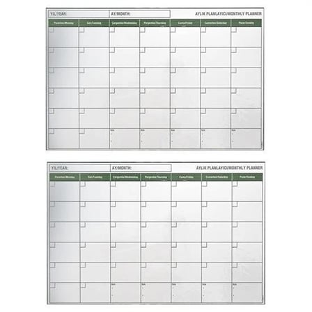 Manyetik Yapışkanlı Bir Aylık Program Planlayıcı Takvim 85x56 cm