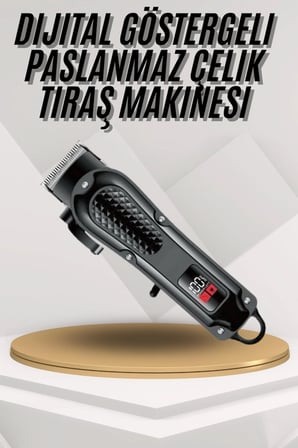 Dijital Profesyonel Kablosuz Saç Sakal Tıraş Makinası Sessiz Paslanmaz Çelik
