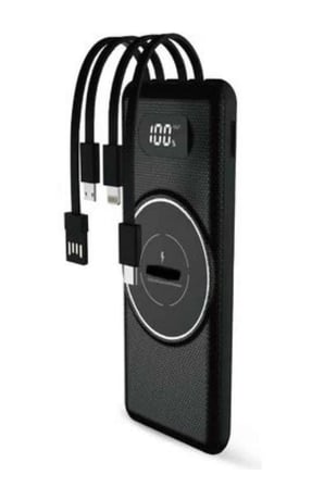 Wireless Powerbank 10000 Mah LED Ekranlı Dahili Kablolu Hızlı Şarj