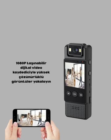 Mini Kamera 1080P Full HD Taşınabilir Güvenlik ve Kayıt Cihazı