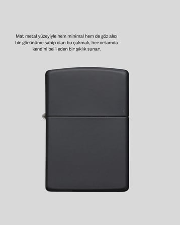 Metal Gövdeli Tasarım Çakmak Mat Yüzeyli ve Ergonomik Tutma Özellikli