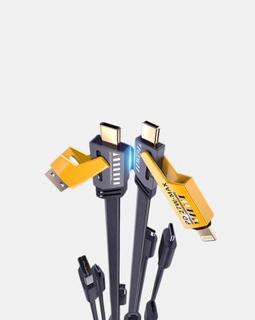 USB-C USB-A 4’ü 1 Arada Örgülü Kablo 65W Hızlı Şarj Metal Uç Dayanıklı