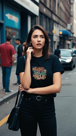 Kadın Baskılı T-Shirt Kadın Tişört