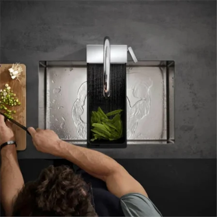 Hansgrohe Aquno Select M81 Tek kollu eviye Bataryası 170, çekilebilir el Duşu, 3jet, sBox Krom