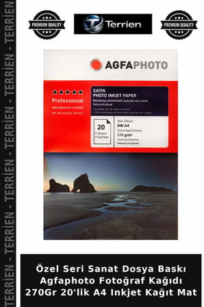 Özel Seri Sanat Dosya Baskı Agfaphoto Fotoğraf Kağıdı 270Gr 20'lik A4 Inkjet Kağıt Mat