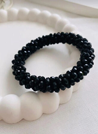 ESU SİYAH TAŞ BONCUK LASTIKLI BILEKLIK 