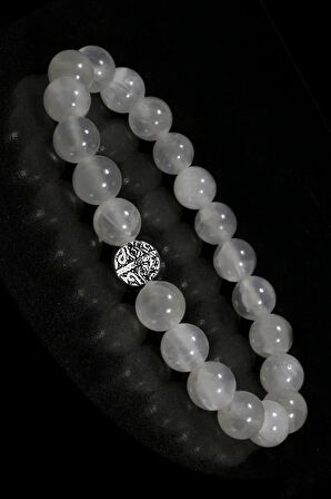 Sertifikalı 1.Kalite Gerçek Selenit Taşı Bileklik (Hakiki)