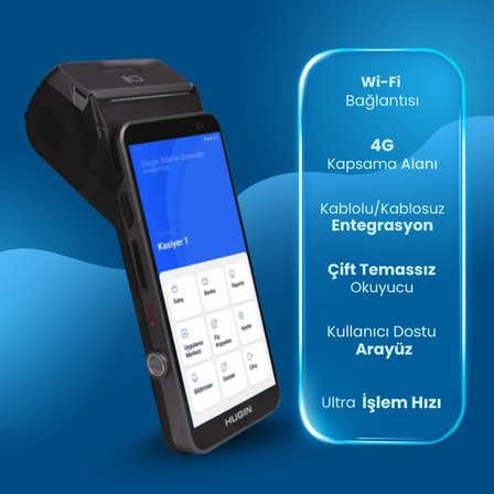 Hugin S1 Android Yazar Kasa Pos - Koruyucu Kılıf Hediyeli