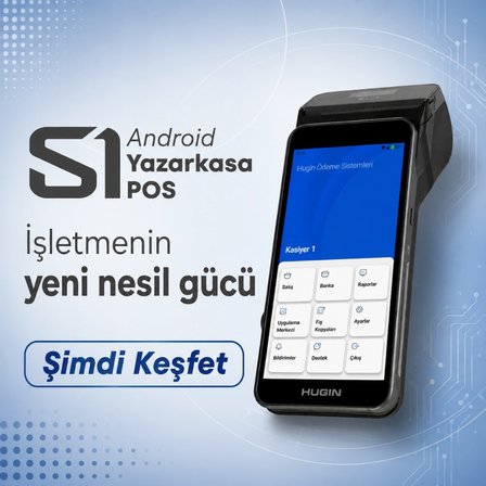 Hugin S1 Android Yazar Kasa Pos - Koruyucu Kılıf Hediyeli