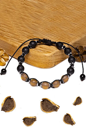 Sertifikalı Kahverengi Termal Kuvars Oniks Taşı Bileklik