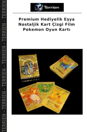 Premium Hediyelik Eşya Nostaljik Kart Çizgi Film Pokemon Oyun Kartı