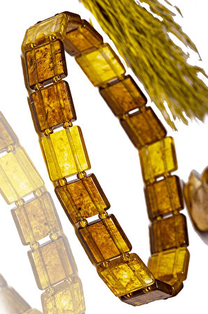 Üretici Sertifikalı Sarı Şeffaf Doğal Damla Kehribar Rolex Bileklik