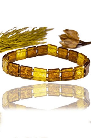 Üretici Sertifikalı Sarı Şeffaf Doğal Damla Kehribar Rolex Bileklik