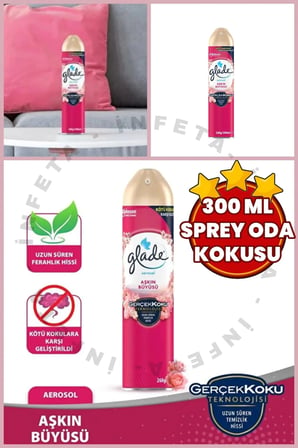 300 ml Hava Tazeleyici Aerosol Oda Kokusu Aşkın Büyüsü Ortam Oda Parfümü