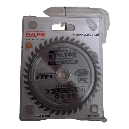 Ahşap Kesme Diski 115 mm 40 Diş 22,2 mm Avuç Taşlama Testere Diski