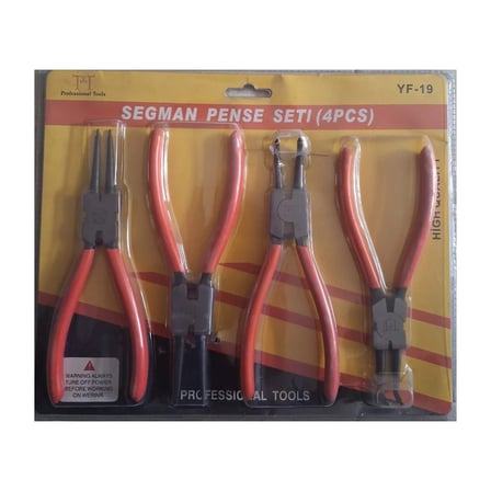 Segman Pense Seti 4 Parça İç Dış Segman Pensesi Düz ve Eğri Uçlu