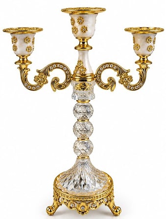 Premium Modern Aksesuar Akşam Detayı Salon Dekoru Kristal Şamdan Mumluk