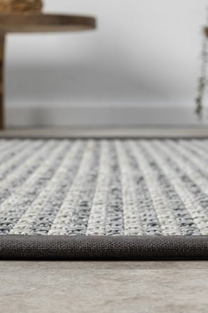 Modern Gri Bordürlü Hasır Dokulu Salon, Mutfak ve Antre Halısı