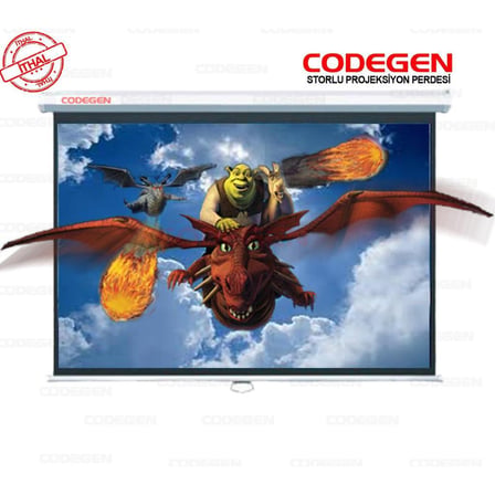 Codegen AX-20 STORLU PROJEKSİYON PERDESİ 200x200 (Arkası Siyah Fonlu - Duvar/Tava