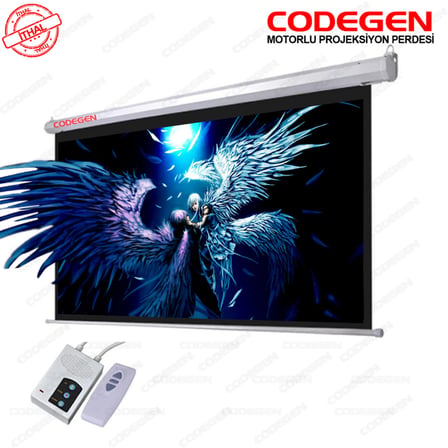 Codegen EX-18 MOTORLU PROJEKSİYON PERDESİ 180x180 Elektrikli Uzaktan Kumandalı (A