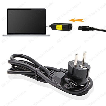 Laptop 3lü Adaptör Kablosu - Yonca Power Kablosu 3 Göz Aynı Gün Kargo Garantili ÜRÜN