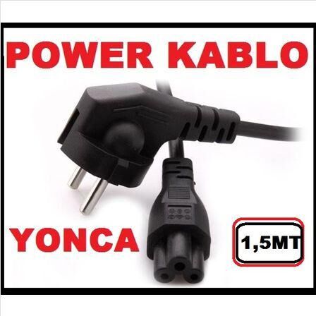 Laptop Adaptör Şarj Elektrik Kablosu 3'lü - Yonca Power Kablosu - Güç Aktarım ve İletim Kablosu