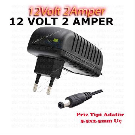 EU-03-12 volt 2 amper Kamerası - Şerit Led - Mini Uydu - Modem Adaptörü 12V 2A Adaptör - 5.5*2.5mm