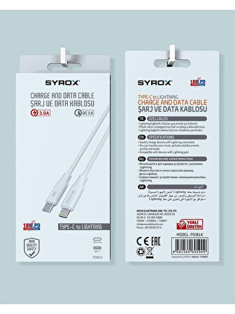 Umut Bilşim Teknolojileri _ Pd18lk 18w 3.0a Type-c To Iphone Pd Şarj Kablosu - Aynı Gün Kargo -