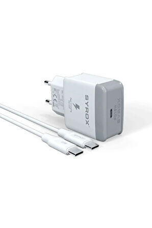 Umut Bilişim Teknolojileri _ Pd18t-type-c Giriş Başlık+type-c Kablo 3.0a 18w Pd Quıck Şarj Type-c set 18Watt hızlı şarj adaptörü