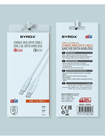 Umut Biliim Teknolojileri _ PD18TK 3.0A 18W Pd Type-C To Type-C Kablo