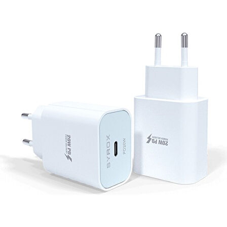 iPhone Modelleri uyumlu Type-C çıkışlı 20W PD Şarj Adaptörü-(Kablosuzdur.Şarj Kablosu yoktur.)