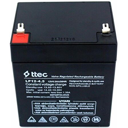 AKÜSÜTTEC 12 Volt 4.5Ah AKÜ -12V Bakımsız Kuru Akü Cihaz Aküsü Şarj Edilebilir Akü Ev Aletleri Aküsü