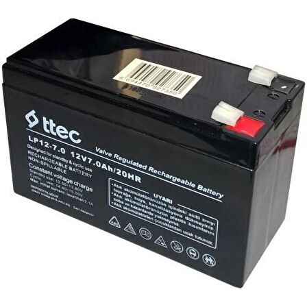 12v 7ah Kuru Akü TTEC (150*65*90mm) - 7 AMPER 12 VOLT AKÜ.BATTERY 