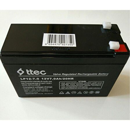 12v 7ah Kuru Akü TTEC (150*65*90mm) - 7 AMPER 12 VOLT AKÜ.BATTERY 