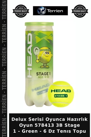 Delux Serisi Oyunca Hazırlık Oyun 578413 3B Stage 1 - Green - 6 Dz Tenıs Topu