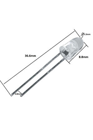 5mm Led Şeffaf Kırmızı 10 Adet