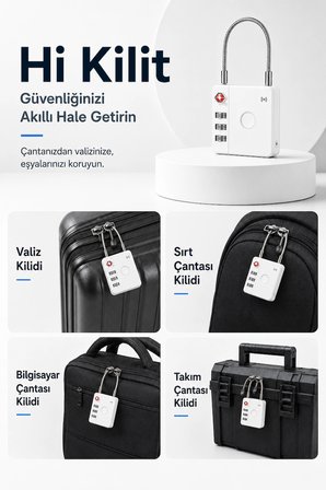 Hi Kilit iOS Android Uyumlu Akıllı Valiz Kilidi
